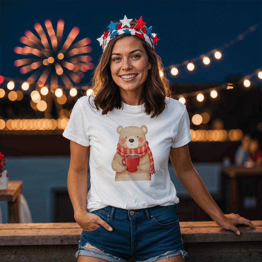 Super Cute Christmas Shirt 2024 - Bear Holding Hot Chocolate