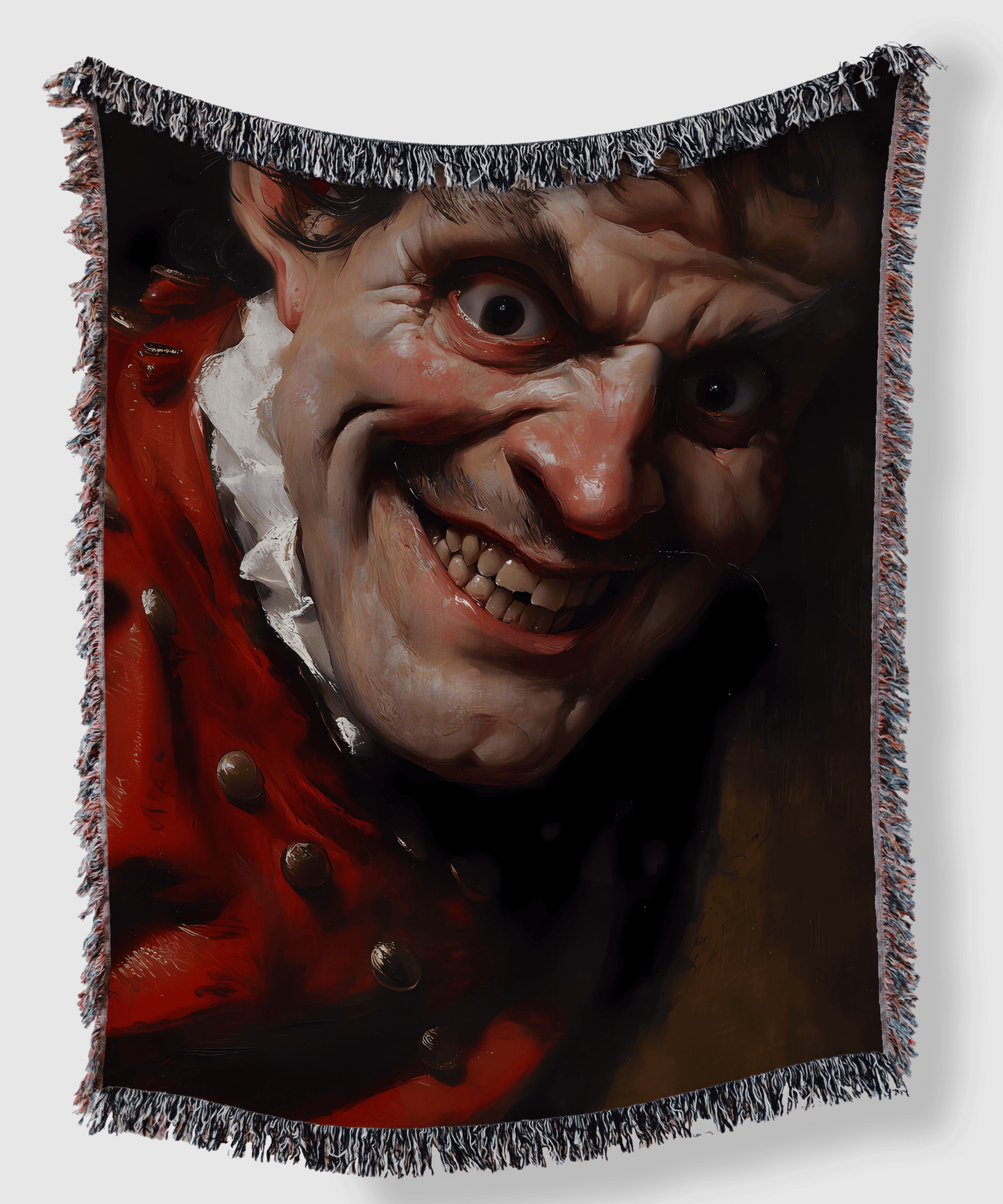 A Man Smirking on Heriloom Tapestry | Gothic Art Decor