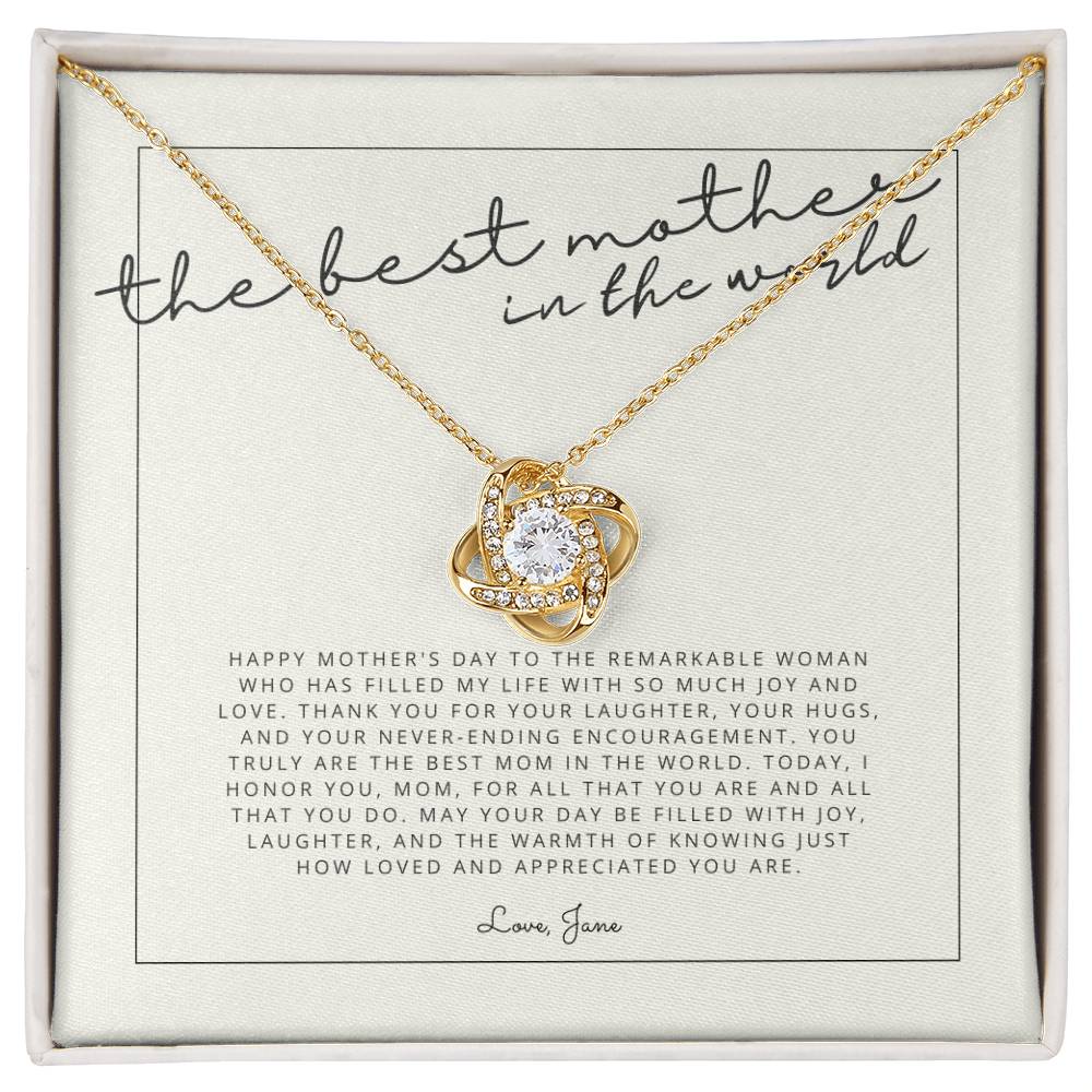 Happy Mother's Day to The Best Mother in the World | Personalized Necklace