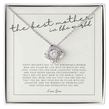 Happy Mother's Day to The Best Mother in the World | Personalized Necklace