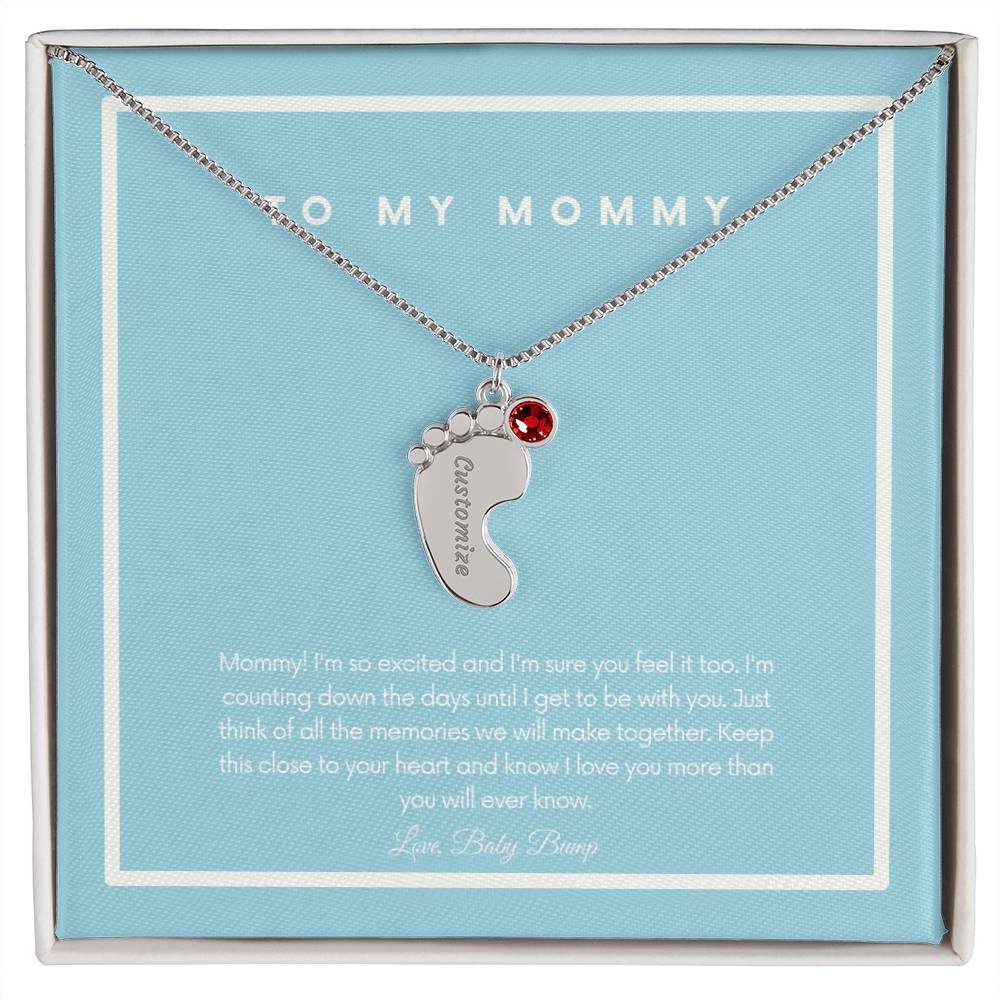 To My Mommy From Baby Bump | Custom Necklace Gift for Mama To Be