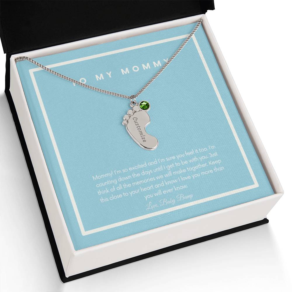 To My Mommy From Baby Bump | Custom Necklace Gift for Mama To Be