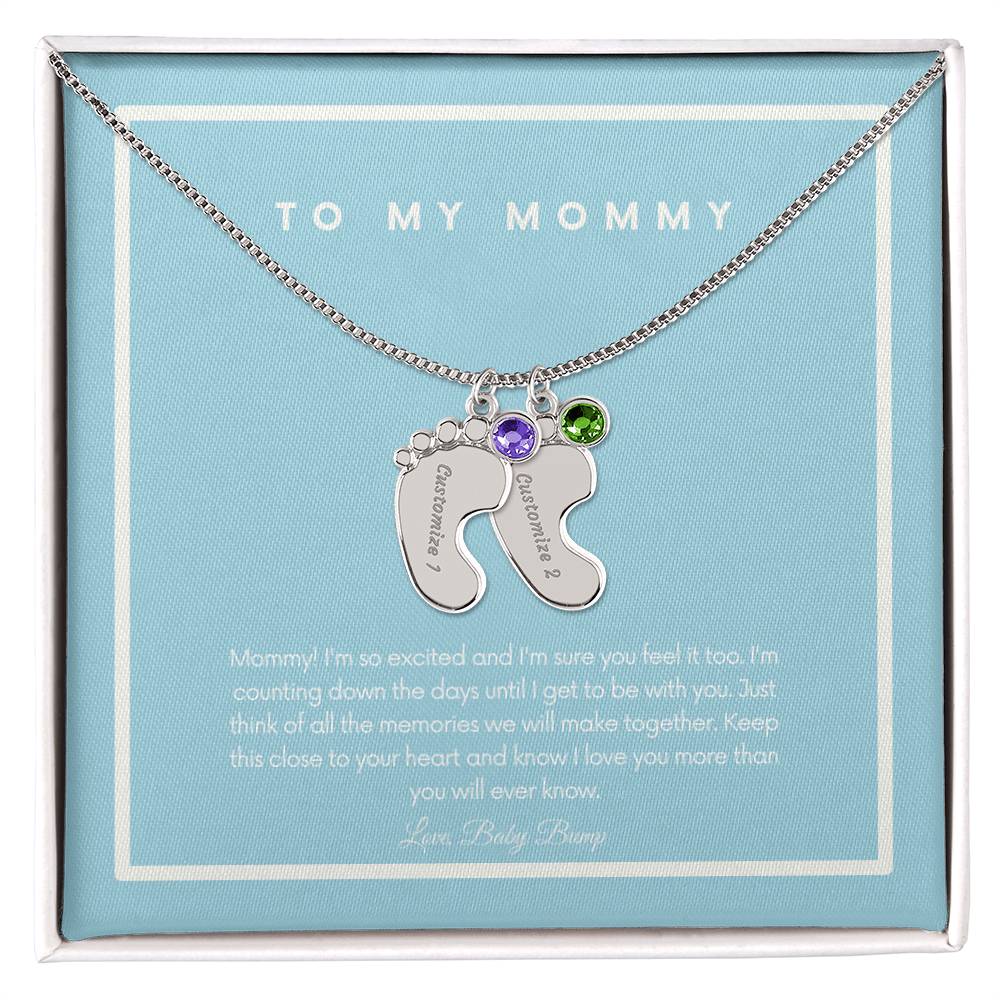 To My Mommy From Baby Bump | Custom Necklace Gift for Mama To Be