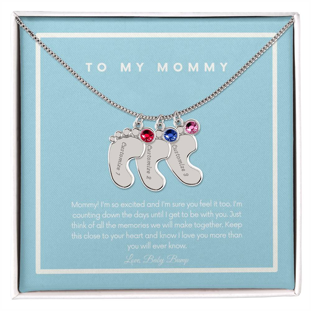 To My Mommy From Baby Bump | Custom Necklace Gift for Mama To Be