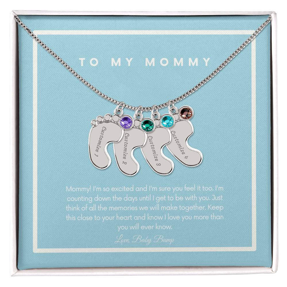 To My Mommy From Baby Bump | Custom Necklace Gift for Mama To Be