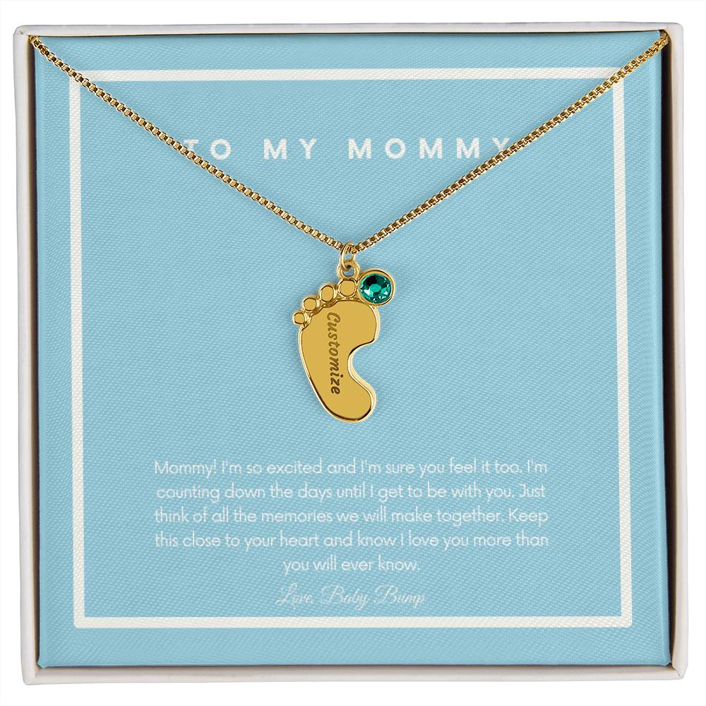 To My Mommy From Baby Bump | Custom Necklace Gift for Mama To Be