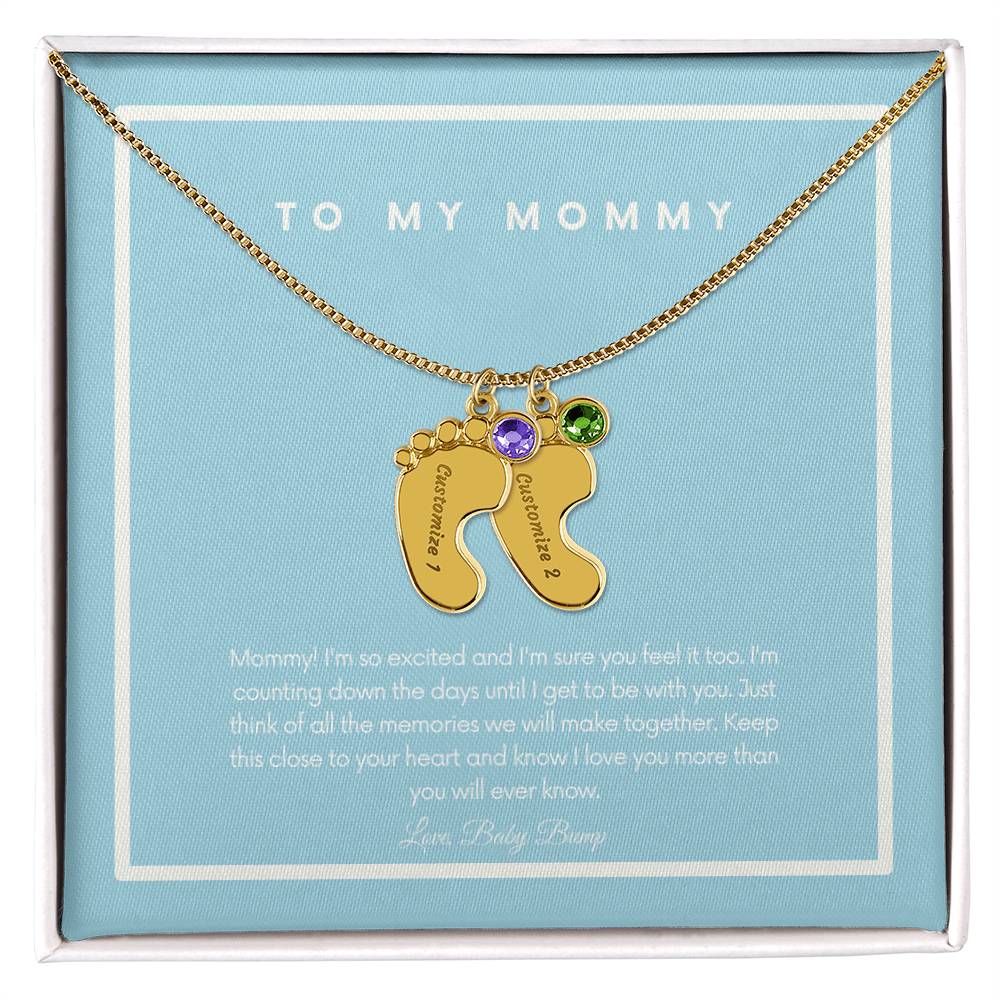 To My Mommy From Baby Bump | Custom Necklace Gift for Mama To Be