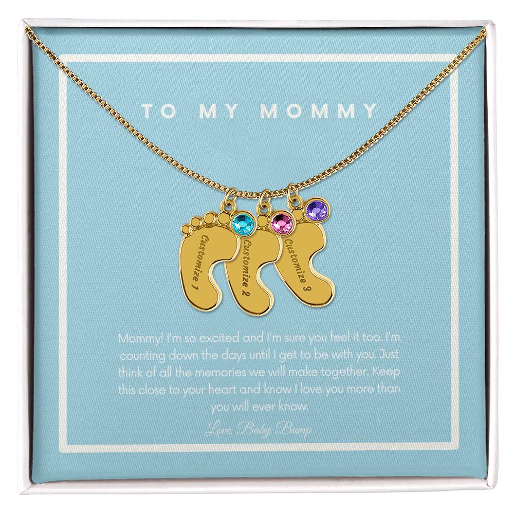 To My Mommy From Baby Bump | Custom Necklace Gift for Mama To Be