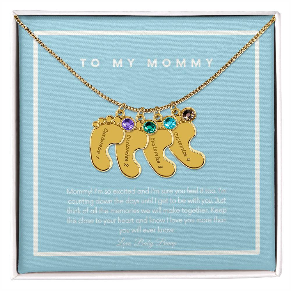 To My Mommy From Baby Bump | Custom Necklace Gift for Mama To Be