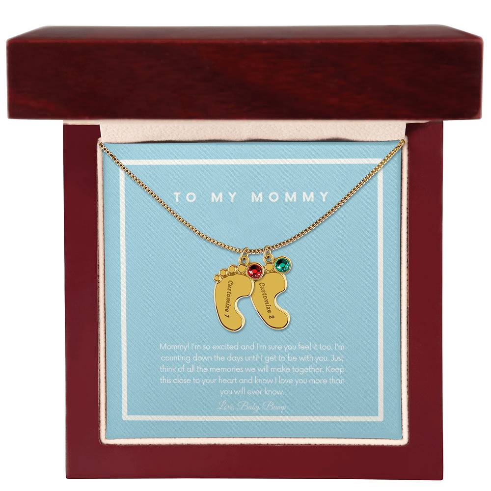 To My Mommy From Baby Bump | Custom Necklace Gift for Mama To Be