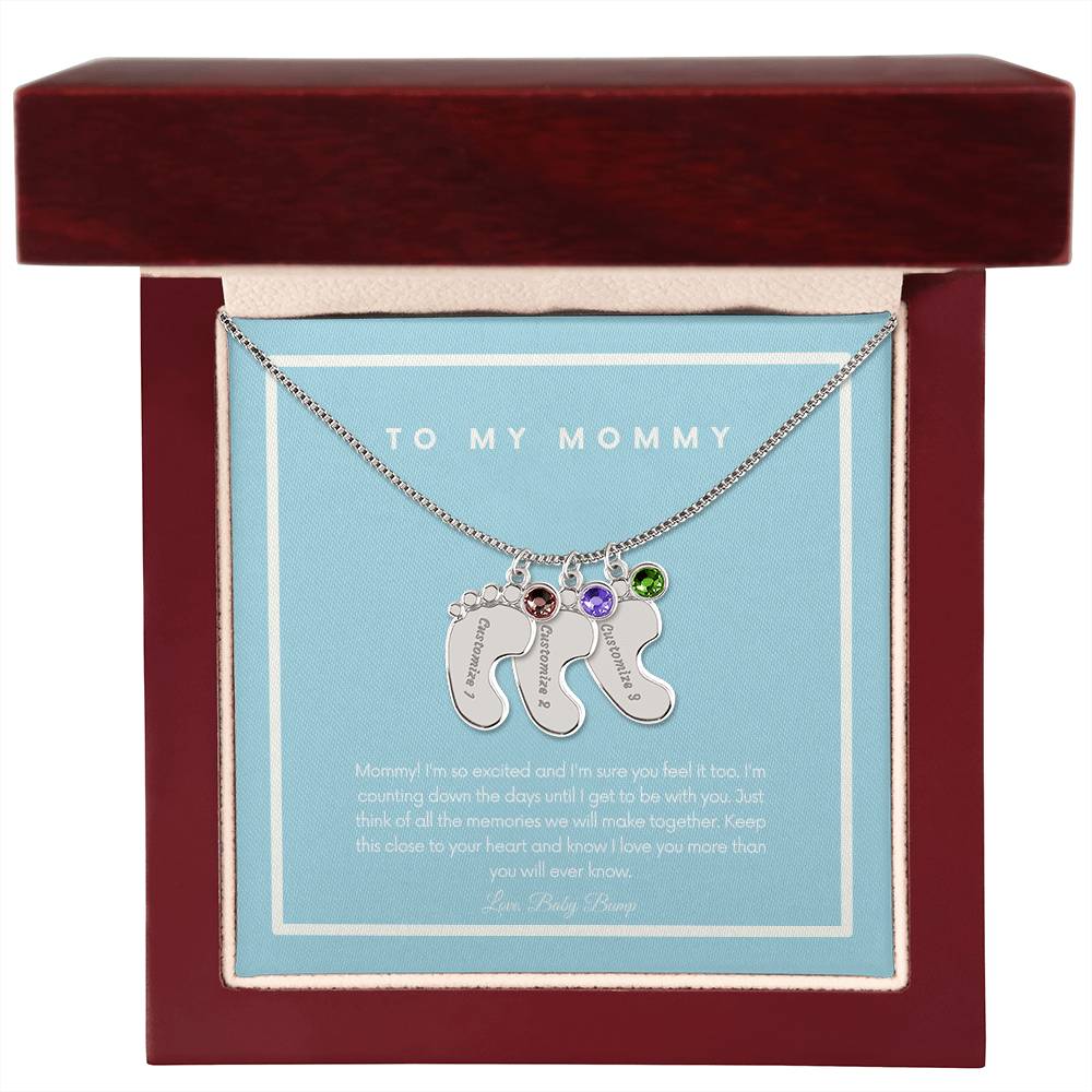 To My Mommy From Baby Bump | Custom Necklace Gift for Mama To Be