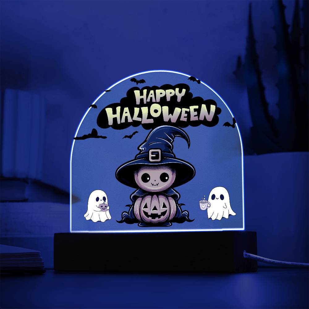 Happy Halloween Cute Pumpkin Home Decor | Acrylic Plaque with LED Light