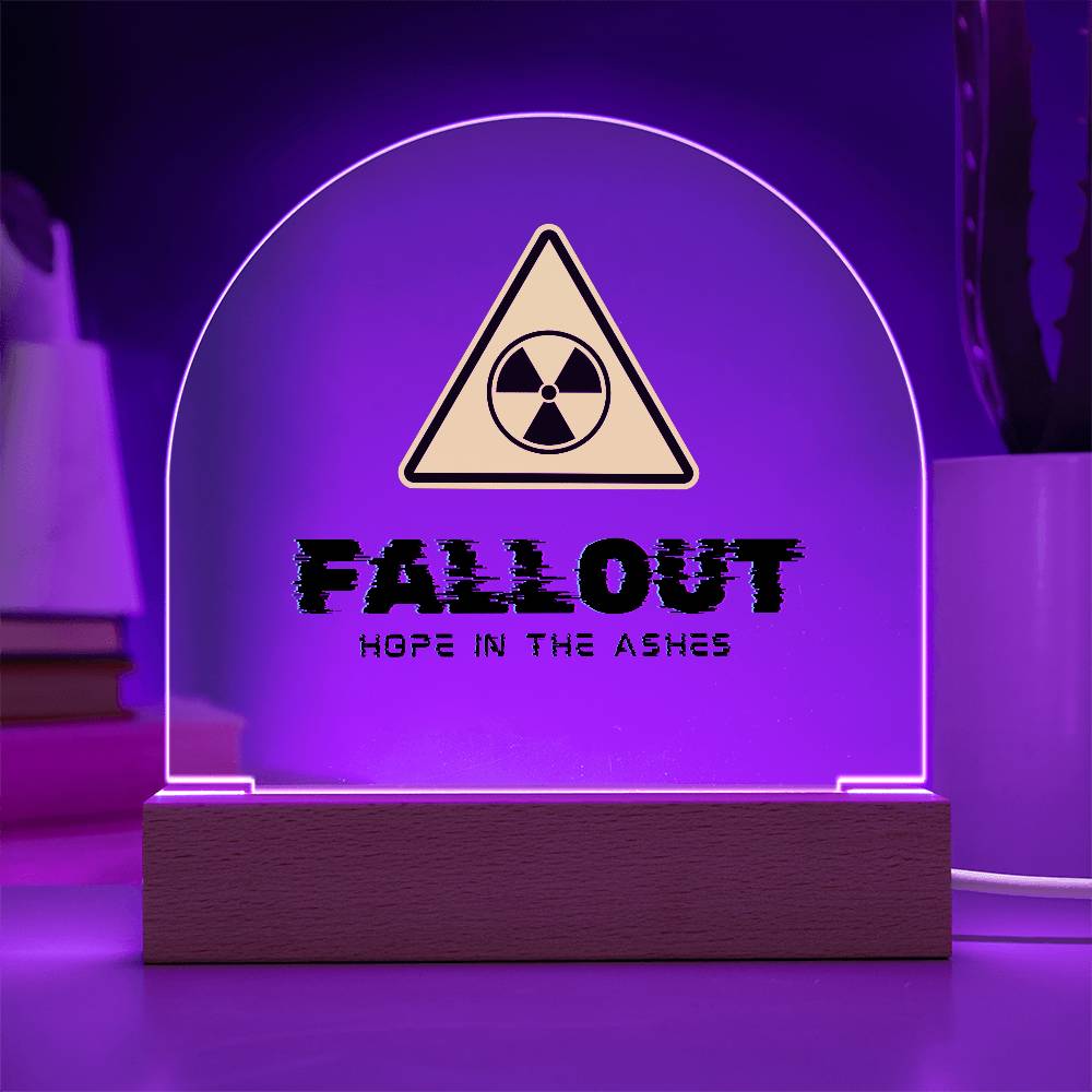 Fallout Hope in the Ashes Room Decor - Acrylic Dome Plaque with LED Light