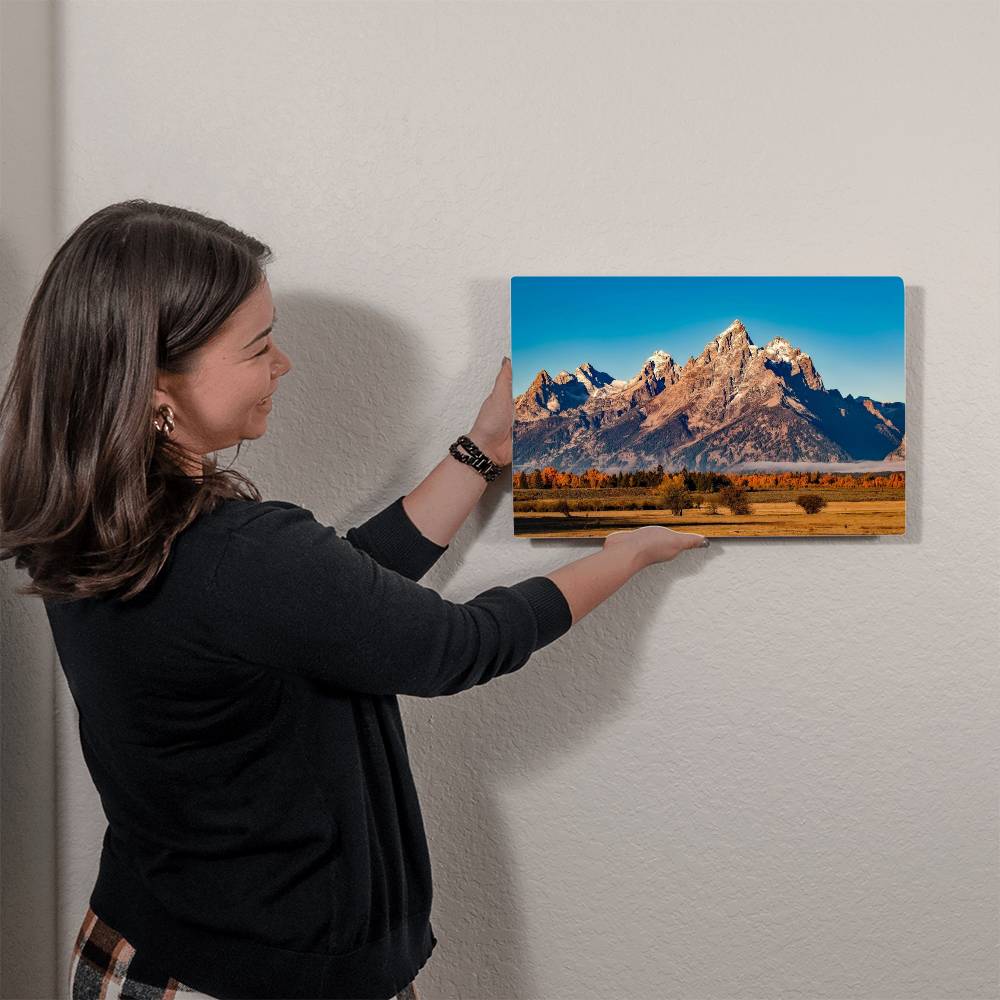 Mountain of Grand Teton National Park on Glossy Metal Print