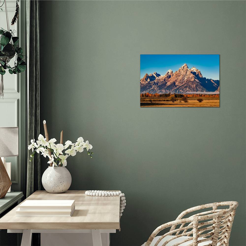 Mountain of Grand Teton National Park on Glossy Metal Print