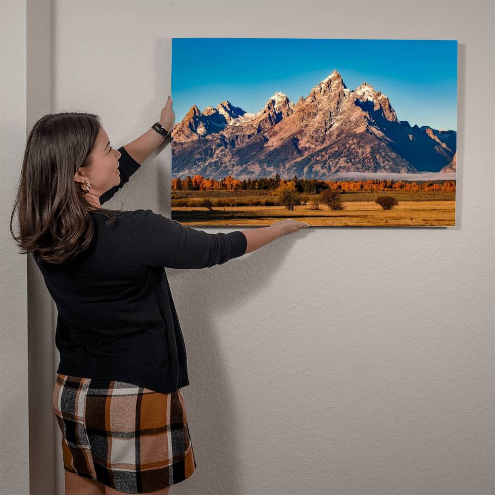 Mountain of Grand Teton National Park on Glossy Metal Print