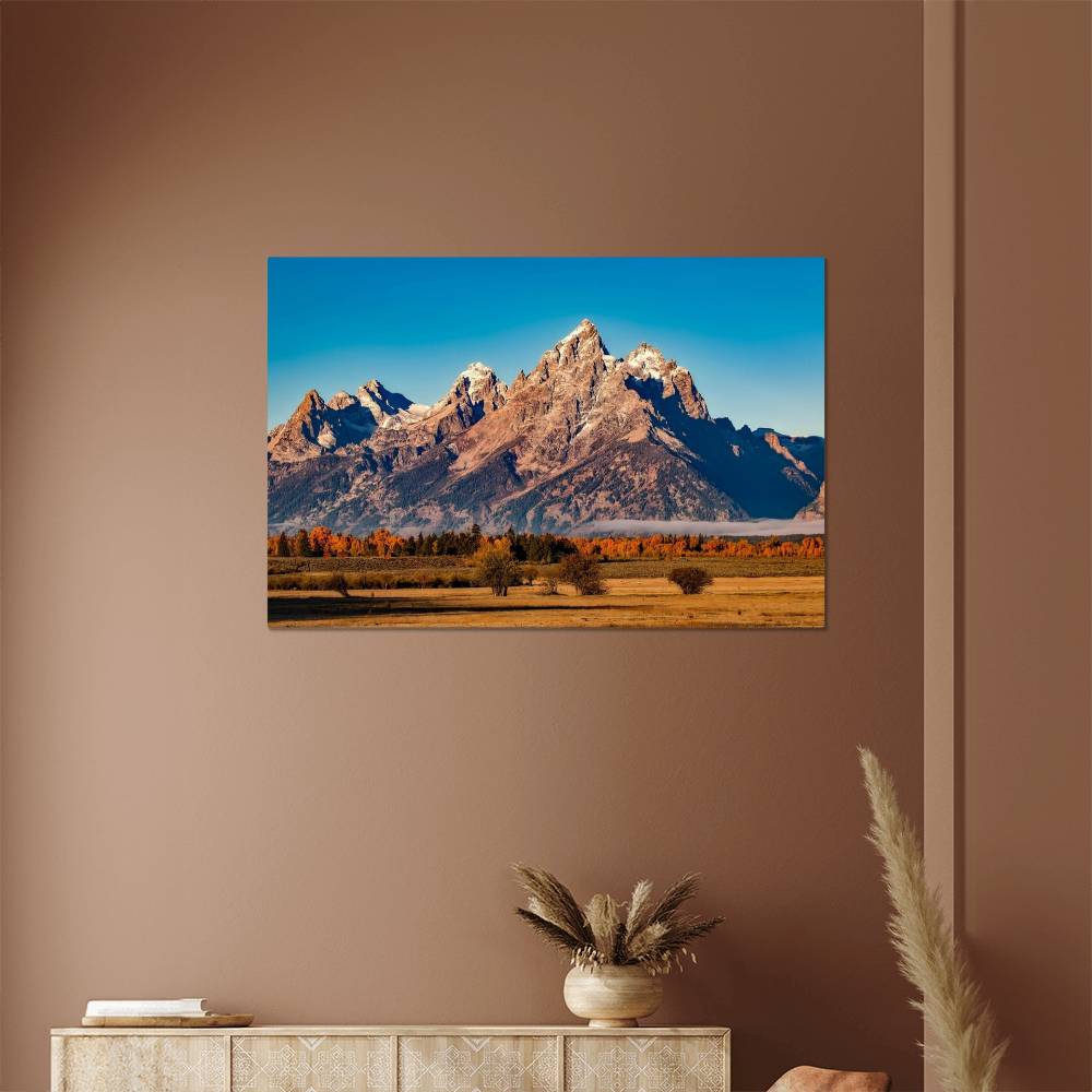 Mountain of Grand Teton National Park on Glossy Metal Print