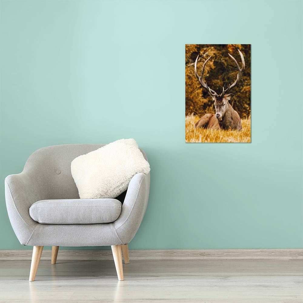 Deer and Autumn Forest Metal Print | Wall Art 2024