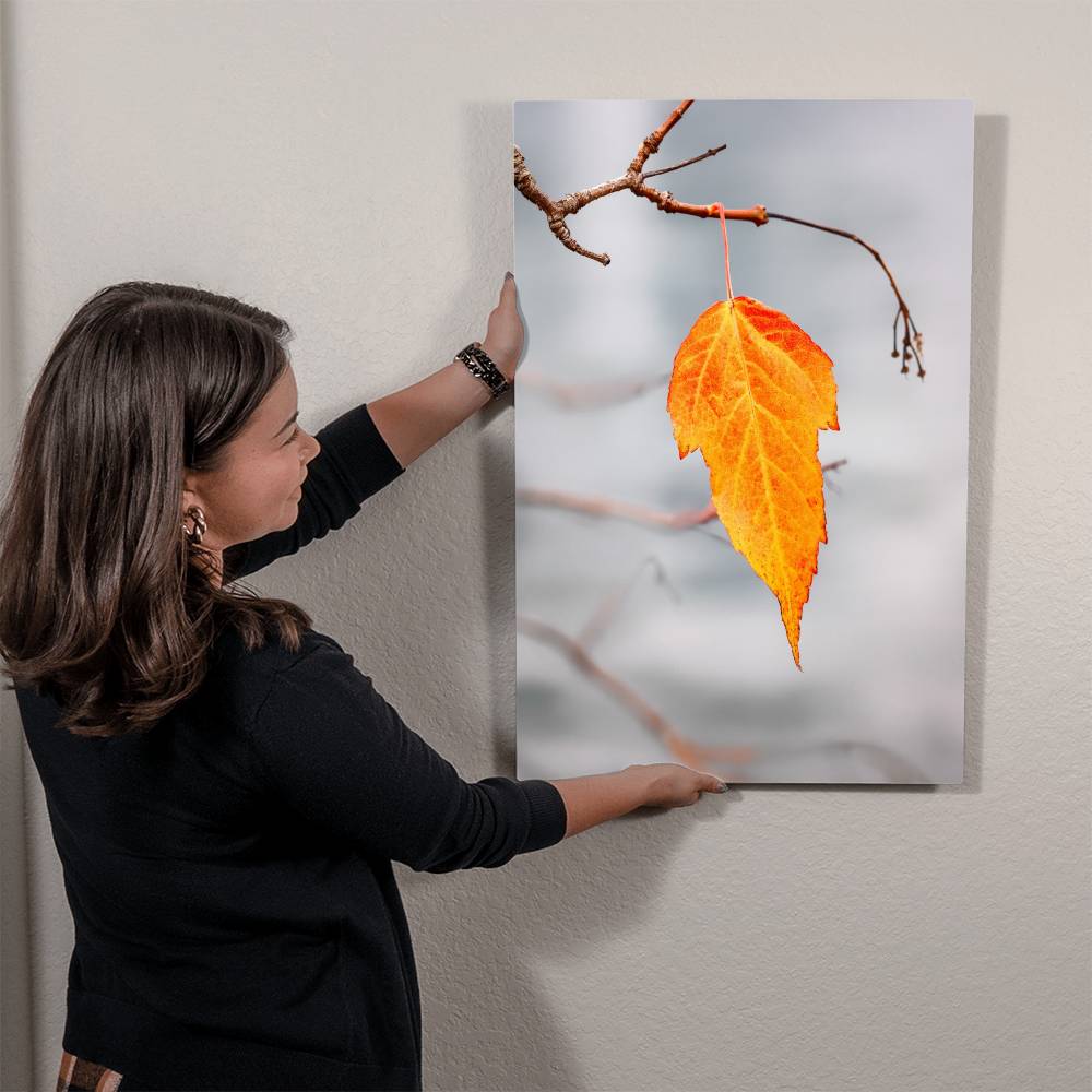 Autumn Leave Close Up on Metal Print | Fall Wall Art 2024