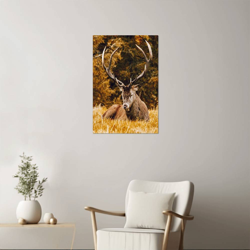 Deer and Autumn Forest Metal Print | Wall Art 2024