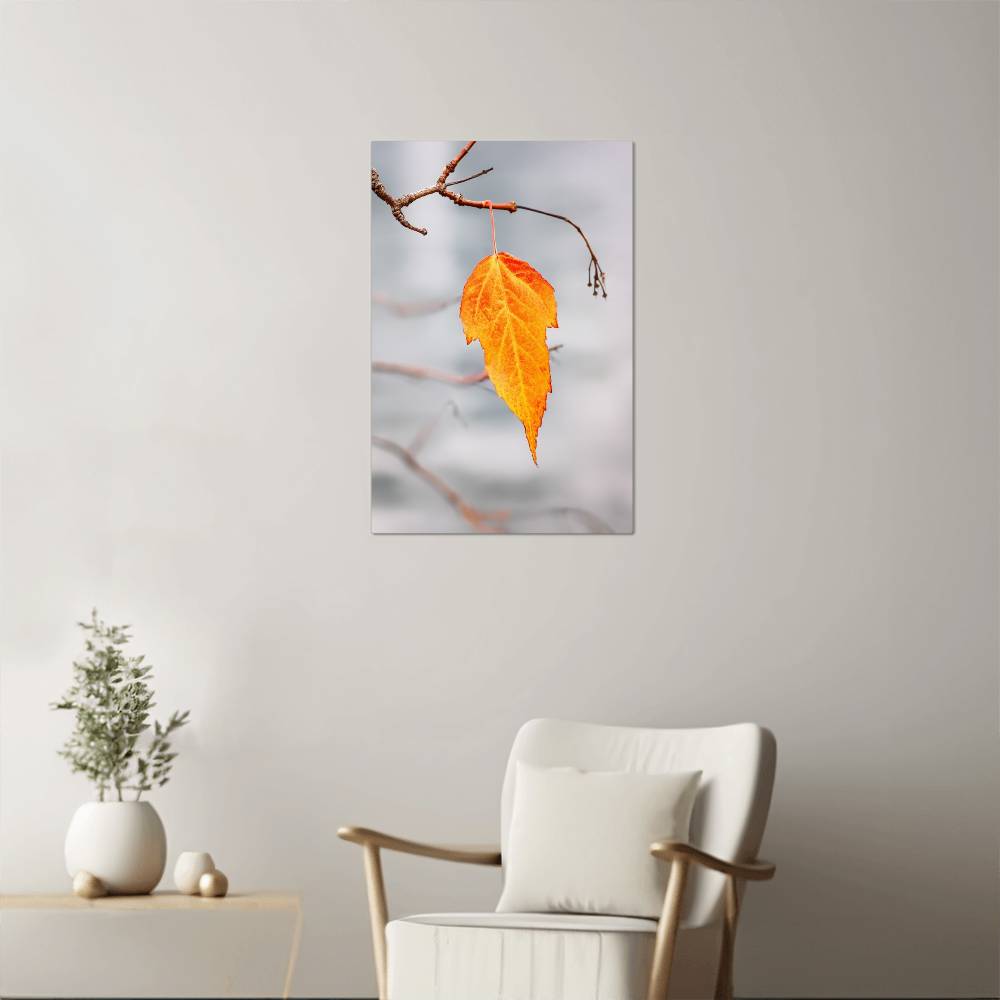 Autumn Leave Close Up on Metal Print | Fall Wall Art 2024