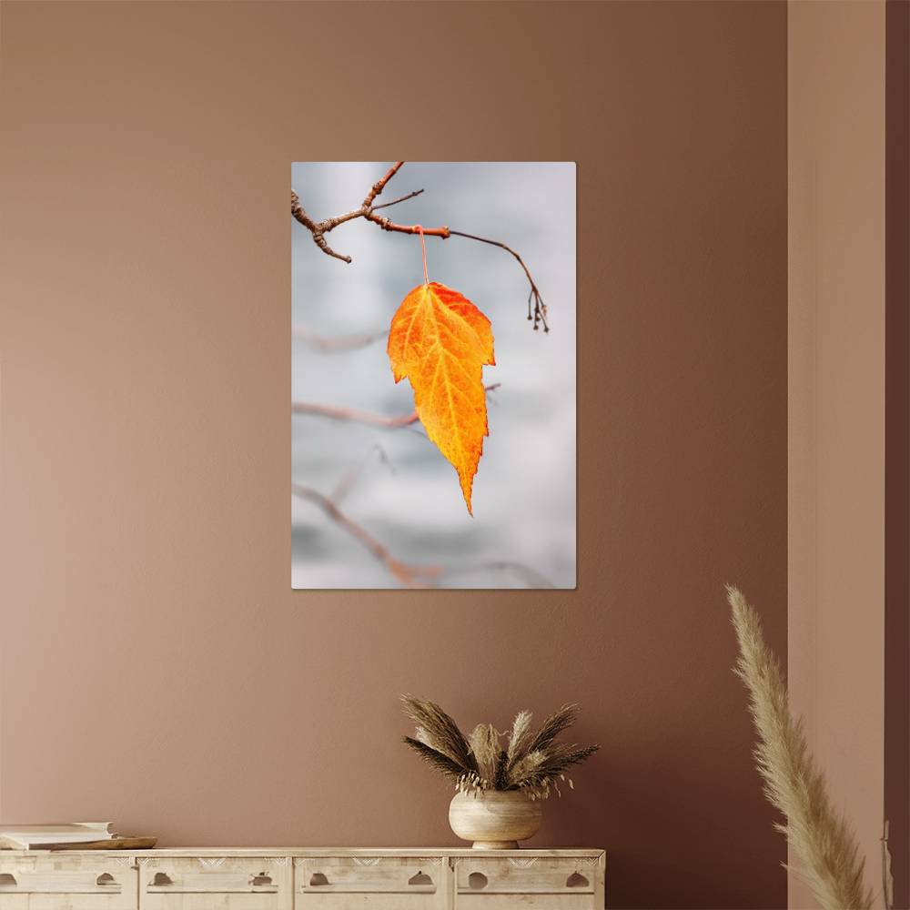 Autumn Leave Close Up on Metal Print | Fall Wall Art 2024