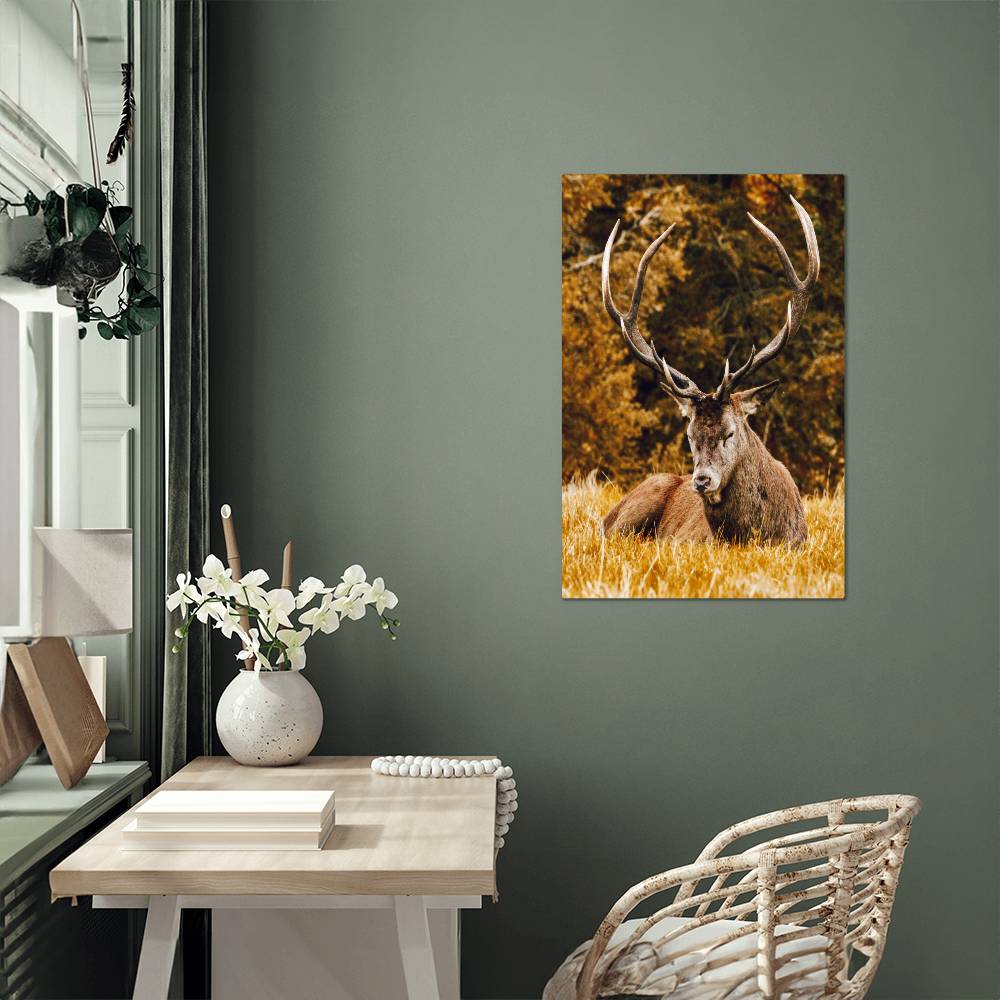 Deer and Autumn Forest Metal Print | Wall Art 2024