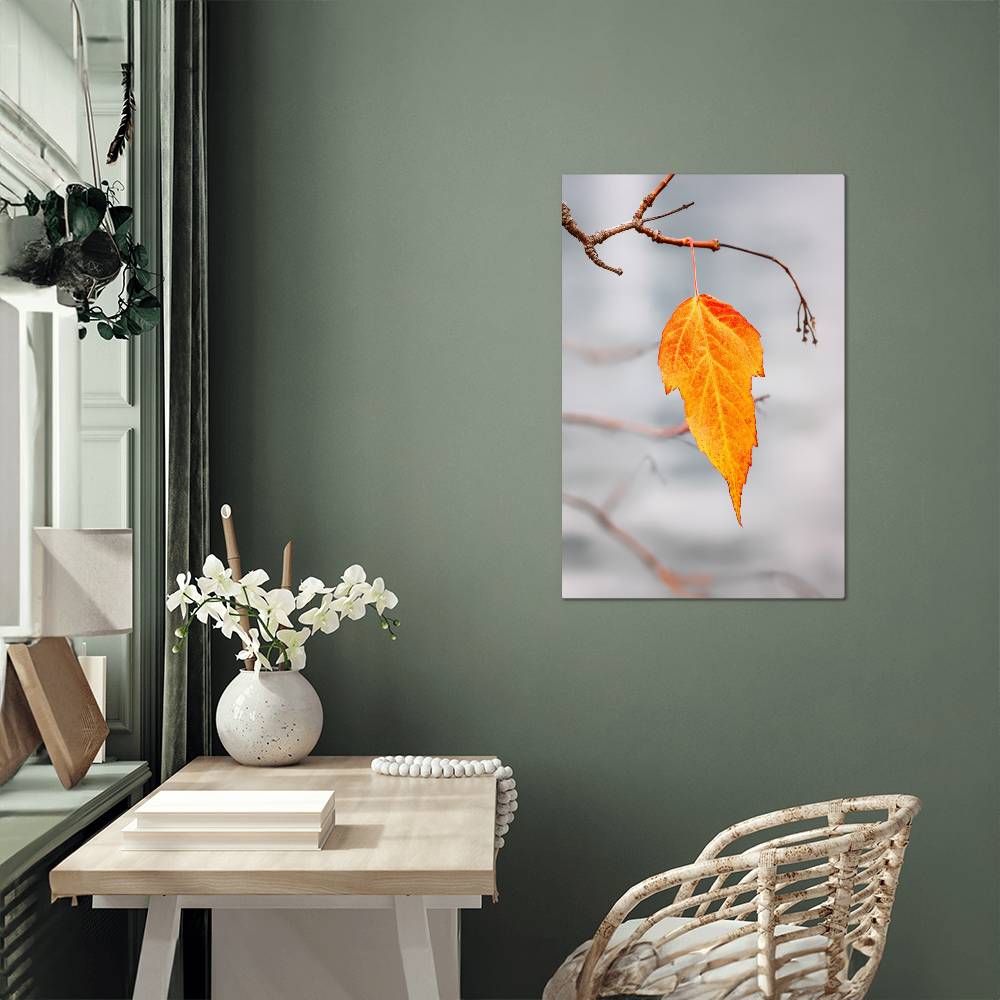 Autumn Leave Close Up on Metal Print | Fall Wall Art 2024