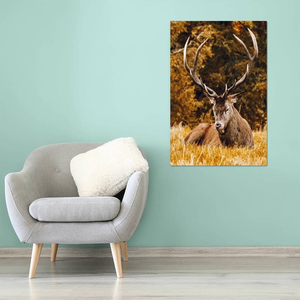 Deer and Autumn Forest Metal Print | Wall Art 2024