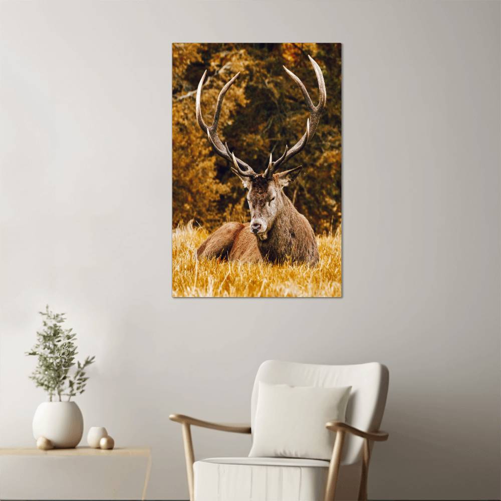 Deer and Autumn Forest Metal Print | Wall Art 2024