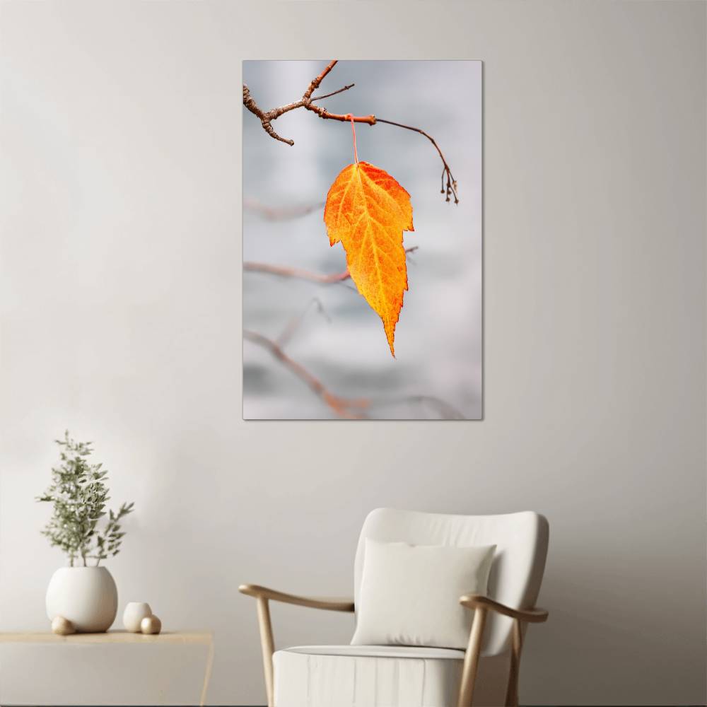 Autumn Leave Close Up on Metal Print | Fall Wall Art 2024