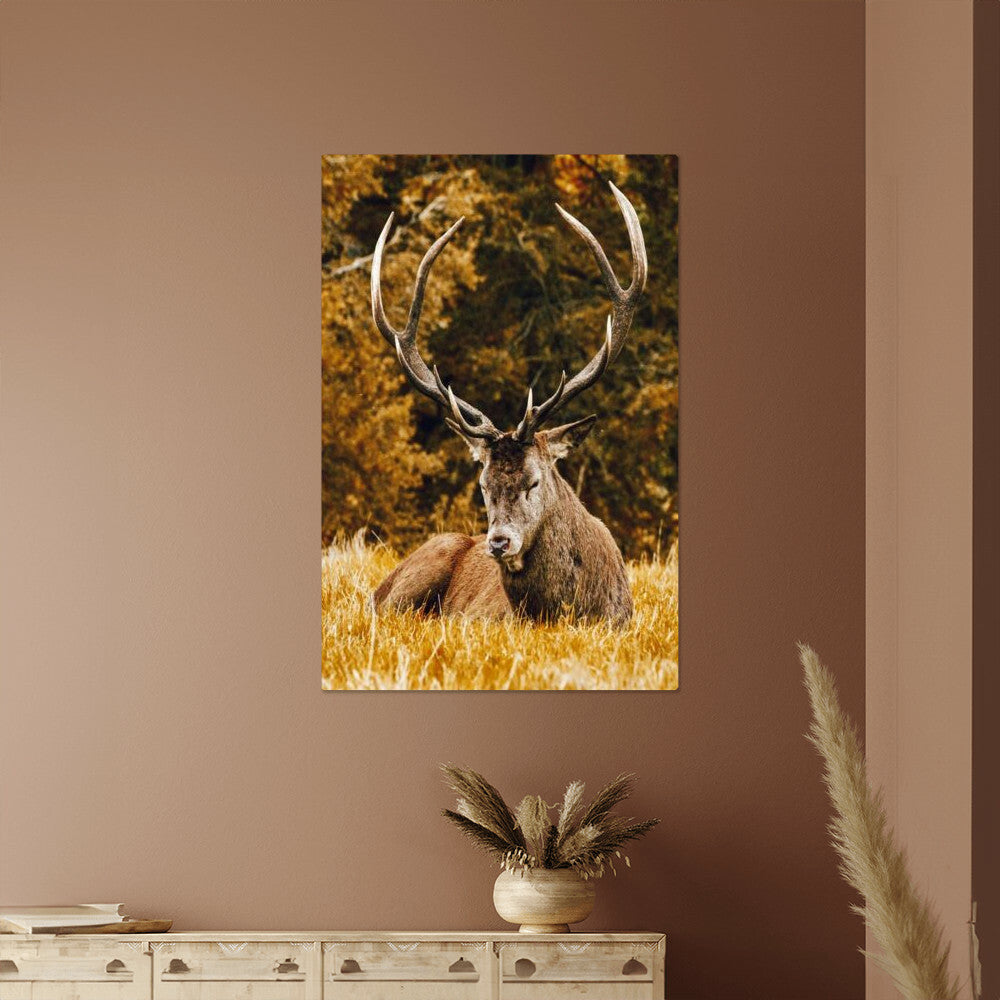 Deer and Autumn Forest Metal Print | Wall Art 2024