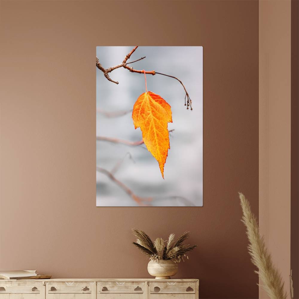 Autumn Leave Close Up on Metal Print | Fall Wall Art 2024