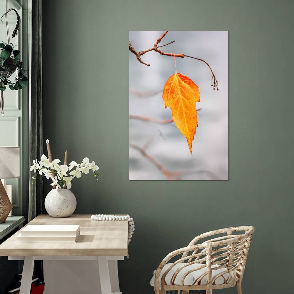 Autumn Leave Close Up on Metal Print | Fall Wall Art 2024