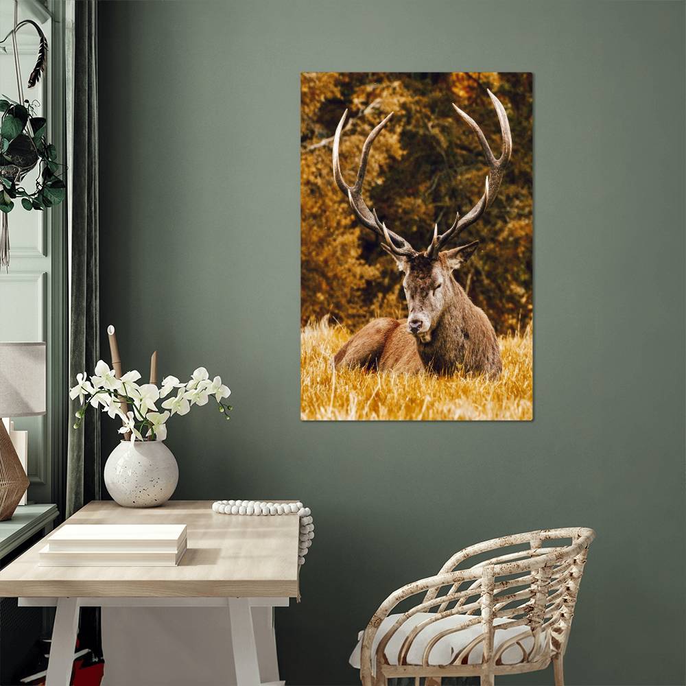 Deer and Autumn Forest Metal Print | Wall Art 2024