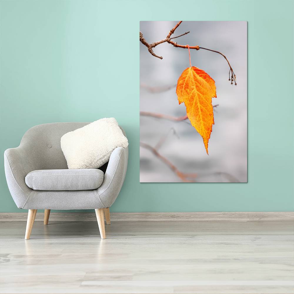 Autumn Leave Close Up on Metal Print | Fall Wall Art 2024