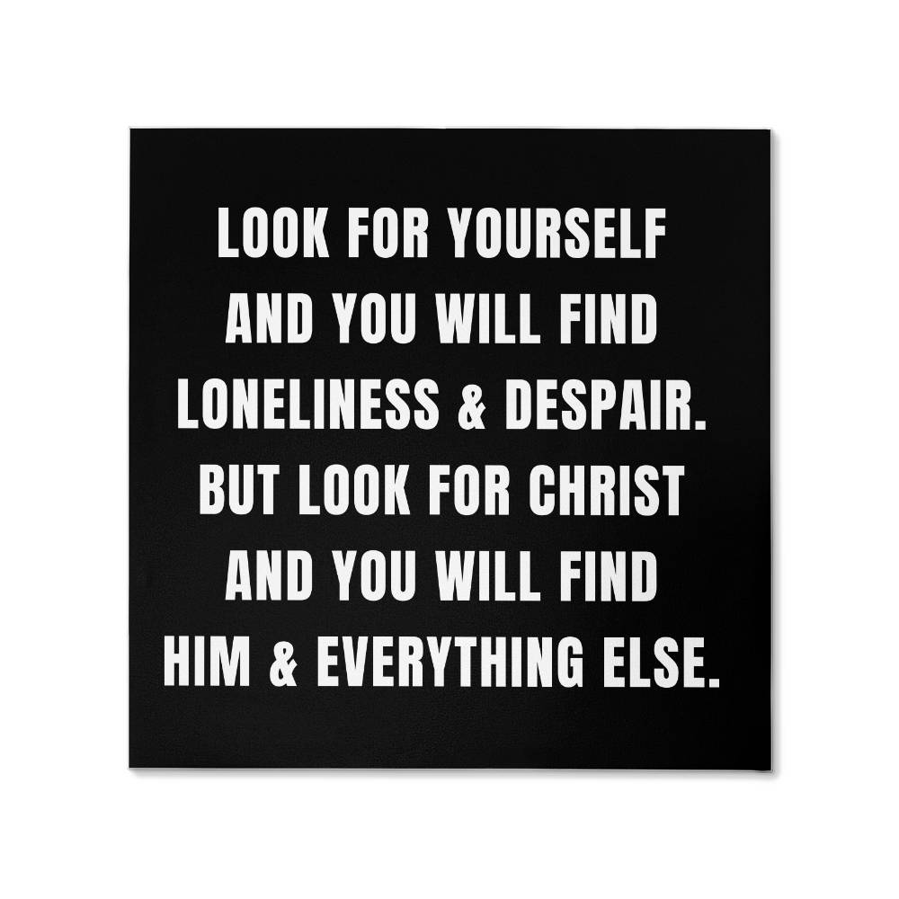 Look for Yourself vs Look for Christ C.S Lewis Quote Printed on Wrapped Canvas | Christian Wall Art 2024