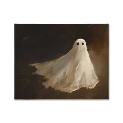 Spooky White Ghost Printed in Wrapped Canvas | Halloween Decor 2024