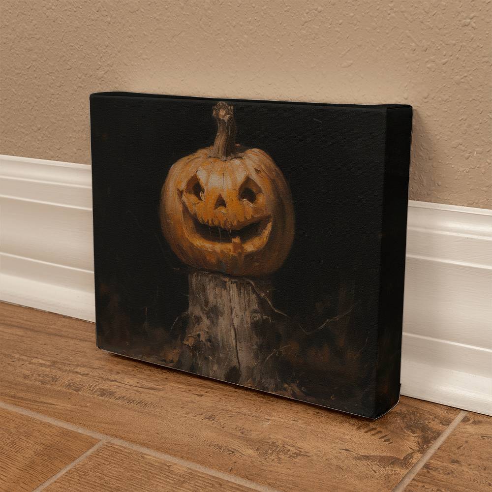 Spooky Pumpkin Printed on Wrapped Canvas | Halloween Decor 2024