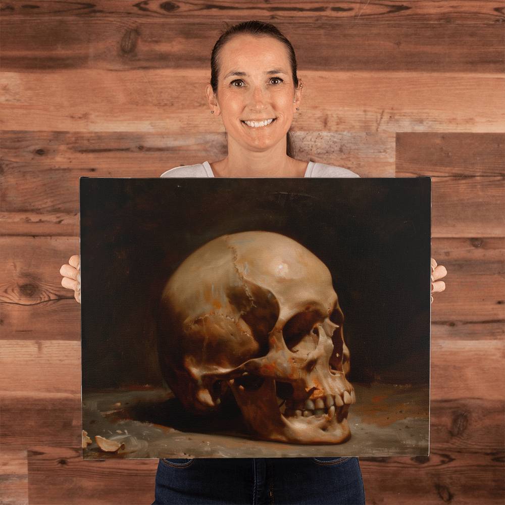 Spooky Skeleton Printed on Wrapped Canvas | Halloween Decor 2024