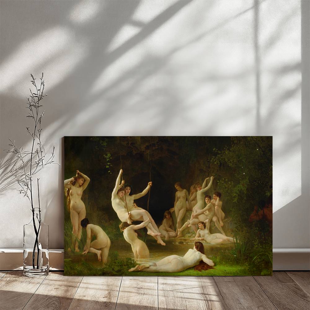 Les Nymphes by William Bouguere Printed on Wrapped Canvas