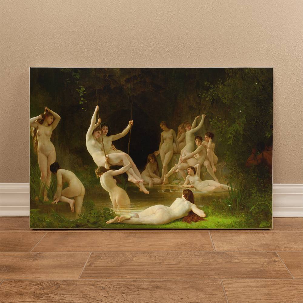 Les Nymphes by William Bouguere Printed on Wrapped Canvas