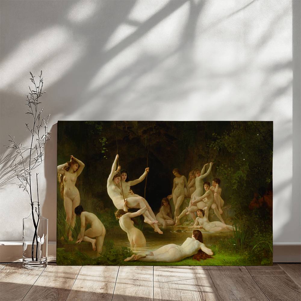 Les Nymphes by William Bouguere Printed on Wrapped Canvas