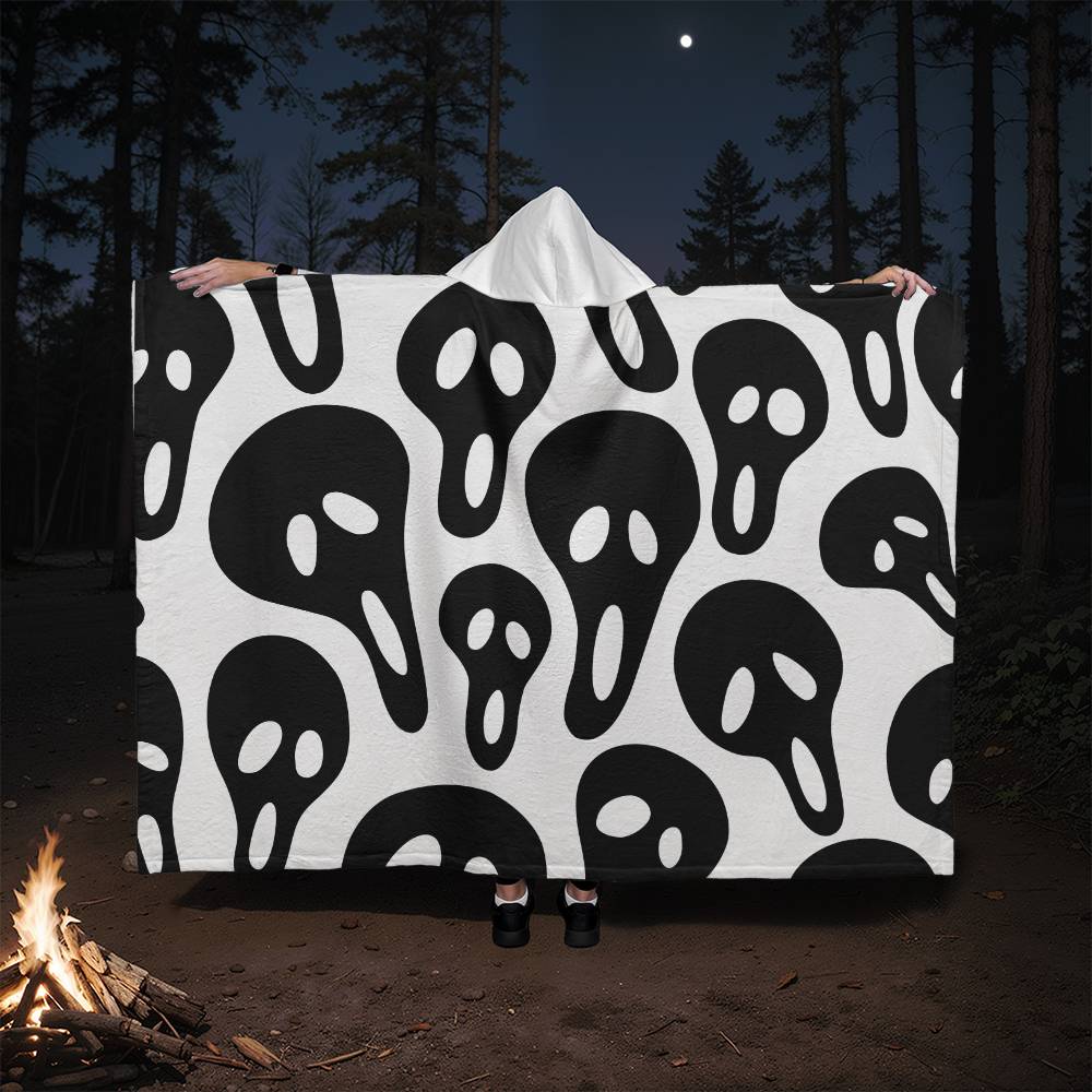 Spooky Screaming Skeleton Hooded Blanket | Halloween Gift