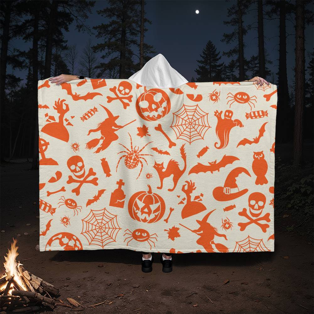 Spooky Theme Hooded Blanket | Halloween Gift