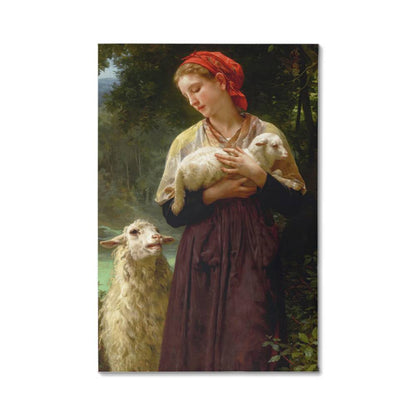 The Sheperdess by William Adolphe Bouguereau Printed on Wrapped Canvas