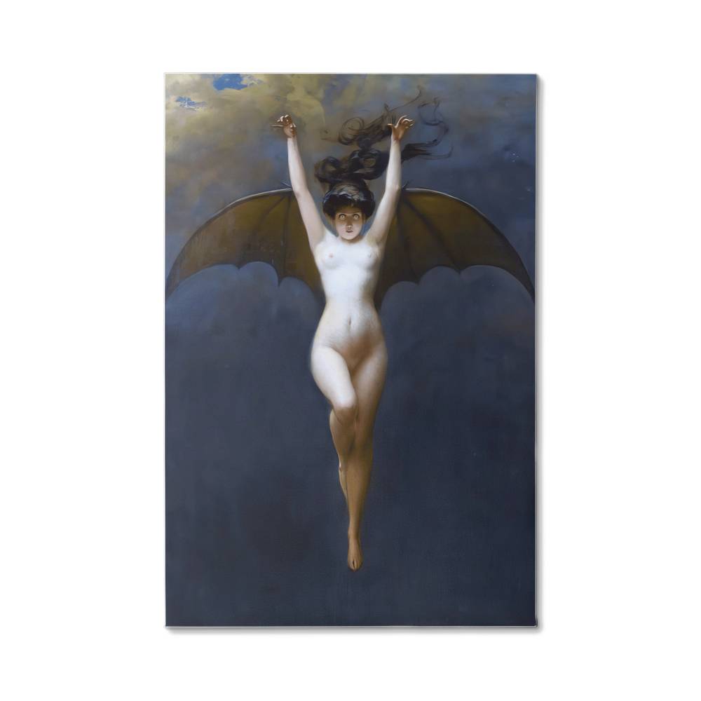 The Bat Woman by Albert Joseph Pénot Printed on Wrapped Canvas | Halloween Decor 2024