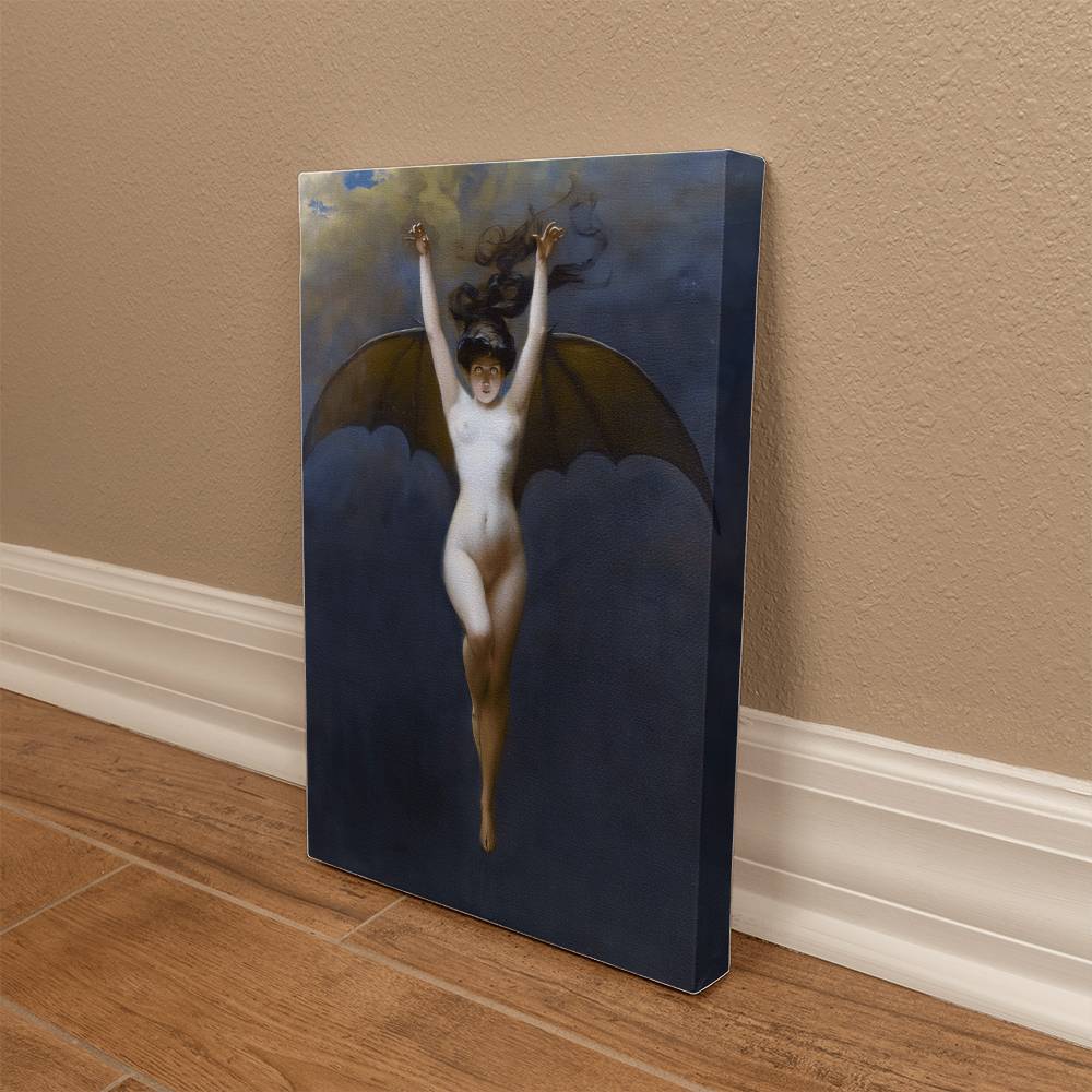 The Bat Woman by Albert Joseph Pénot Printed on Wrapped Canvas | Halloween Decor 2024