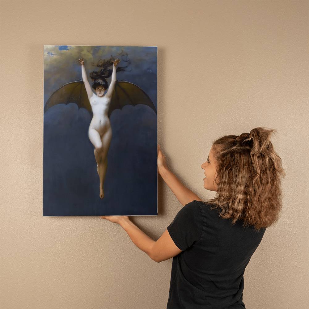 The Bat Woman by Albert Joseph Pénot Printed on Wrapped Canvas | Halloween Decor 2024