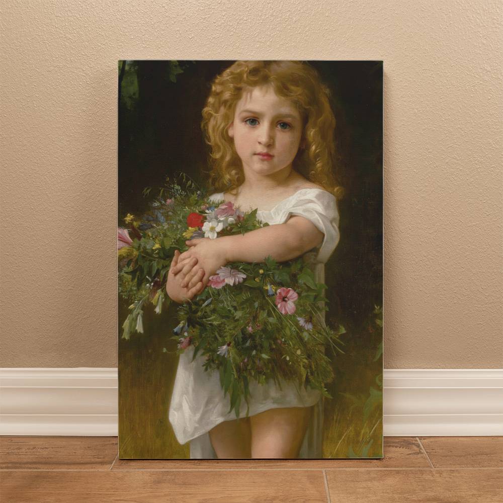 Little Girl with Flowers by Wiliam Adolphe Bouguereau